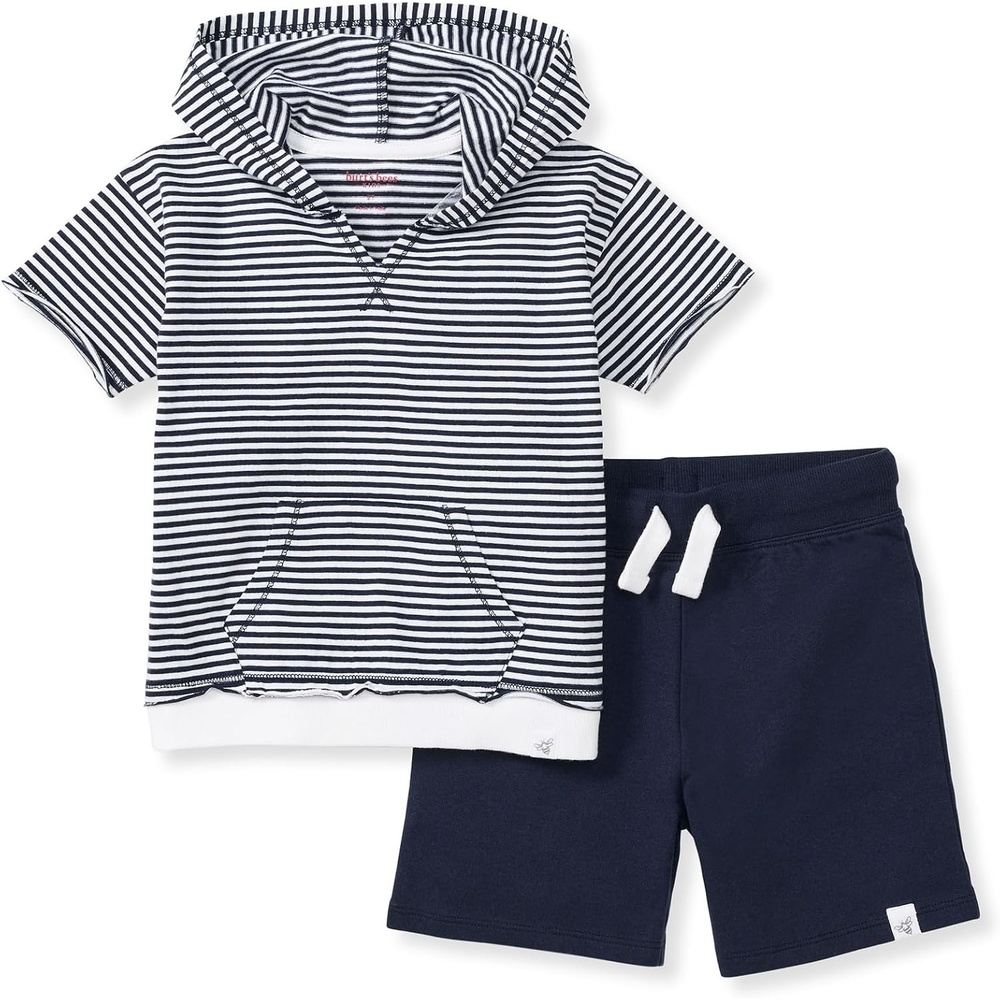 image:imageBurts Bees Baby Boys Shirt and Pant Set Top amp Shorts Outfit Bundle 100 Organic CottonClassic Stripe