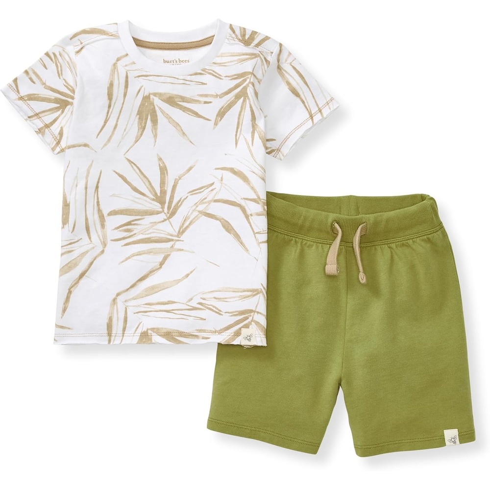 image:imageBurts Bees Baby Boys Shirt and Pant Set Top amp Shorts Outfit Bundle 100 Organic CottonShady Palms