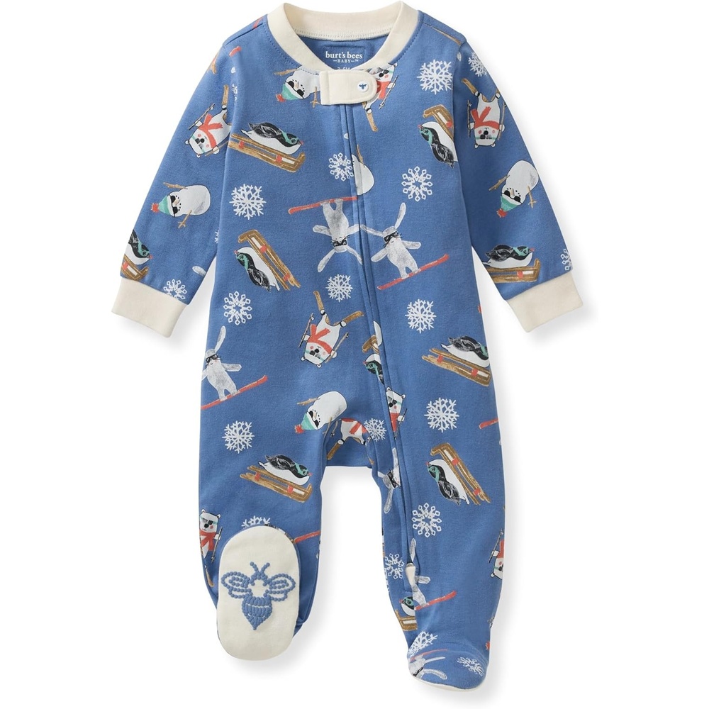 image:imageBurts Bees Baby Boys Sleep and Play PJs 100 Organic Cotton OnePiece Zip Front Romper Jumpsuit PajamasMeet Me on the Mountain