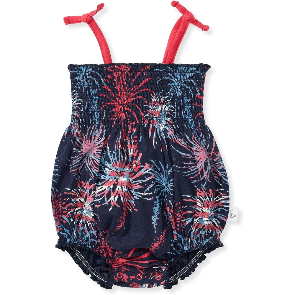 image:imageBurts Bees Baby Girls Bubble Romper 100 Organic Cotton Onepiece Shortall and Layette Girl OutfitCelebrate America