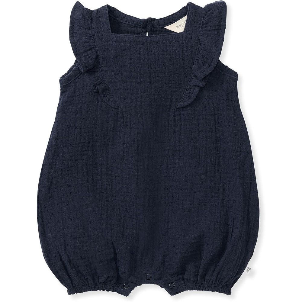 image:imageBurts Bees Baby Girls Bubble Romper 100 Organic Cotton Onepiece Shortall and Layette Girl OutfitDotted Muslin