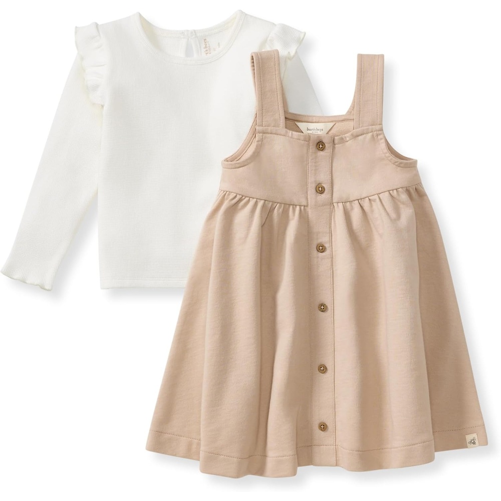 image:imageBurts Bees Baby Girls Dress Set Infant amp Toddler Short amp LongSleeve 100 Organic CottonBee Wings