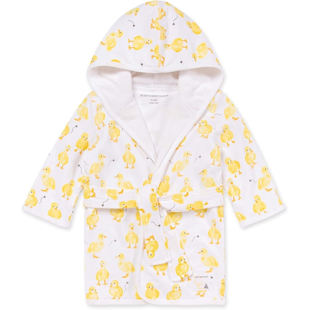 image:imageBurts Bees Baby Hooded Robe Organic Terry Bathrobe Newborn Bath Essentials Unisex Boys and GirlsLittle Ducks