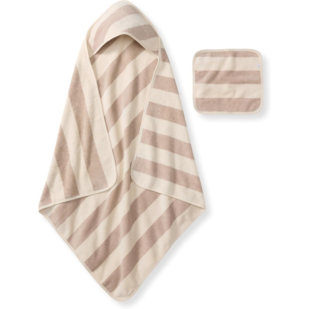 image:imageBurts Bees Baby Hooded Woven Terry Towels Organic Cotton Unisex Bath Essentials Soft Nursery Towel for Infants Toddlers KidsOat