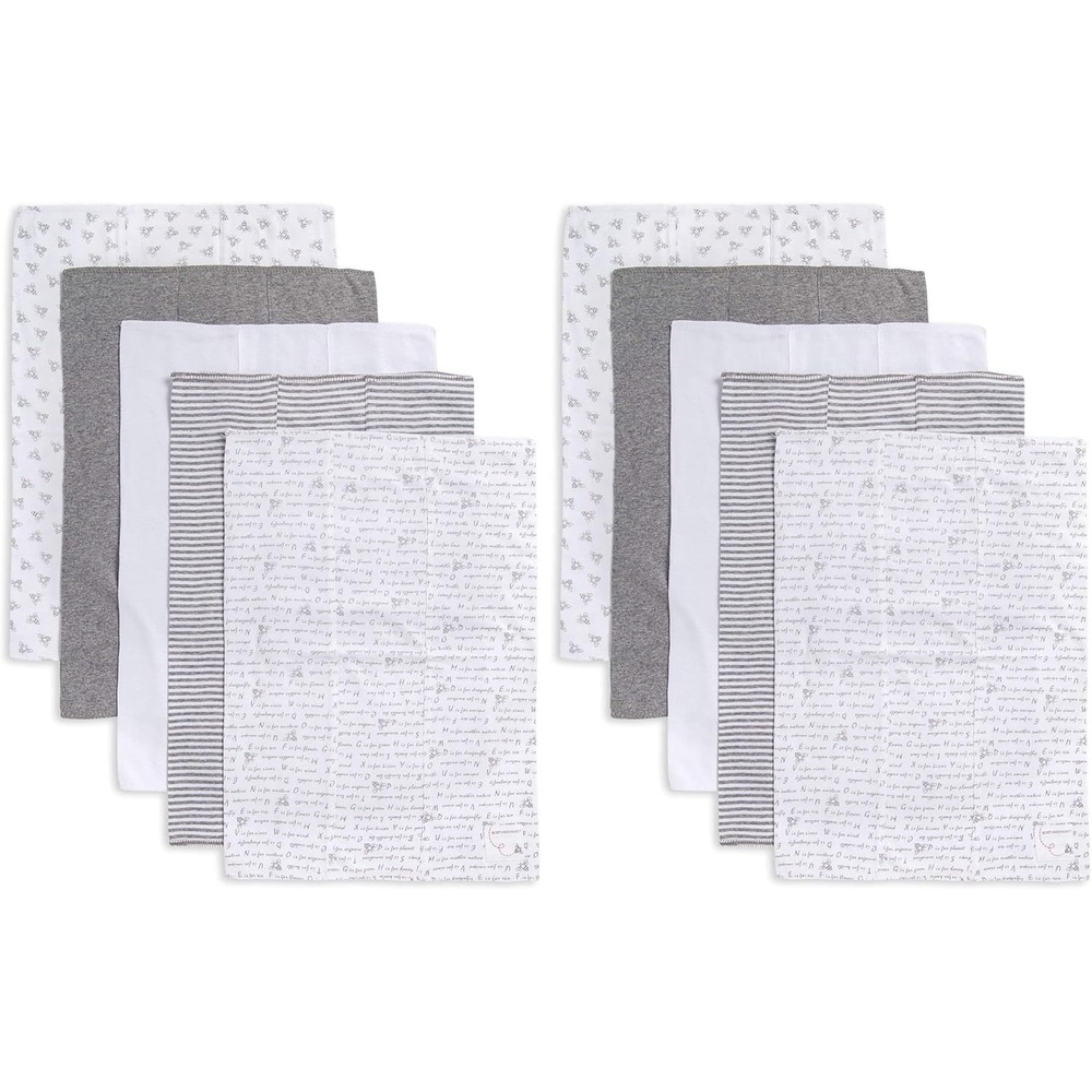 image:imageBurts Bees Baby Infant Burp Cloths 100 Organic Cotton Extra Absorbent Soft Fabric Drool Cloths 5Pack Newborn MustHave Essential Large Burping Cloths One Size 17 x 1175 Inches10Pack