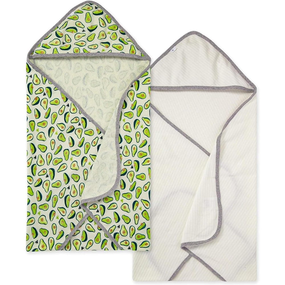 image:imageBurts Bees Baby Infant Hooded Towels Organic Cotton Unisex Bath Essentials Nursery Towel with Hood Set 29 x 29 in 2PackAvocrazy
