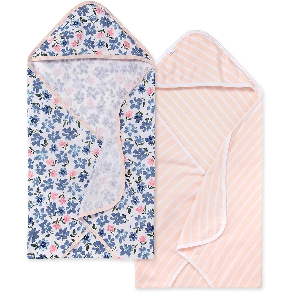 image:imageBurts Bees Baby Infant Hooded Towels Organic Cotton Unisex Bath Essentials Nursery Towel with Hood Set 29 x 29 in 2PackBotanical Gardens