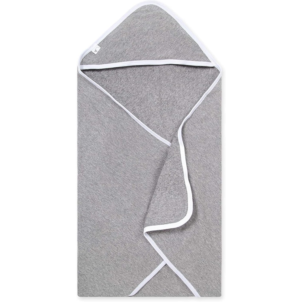 image:imageBurts Bees Baby Infant Hooded Towels Organic Cotton Unisex Bath Essentials Nursery Towel with Hood Set 29 x 29 in 2PackLight Grey