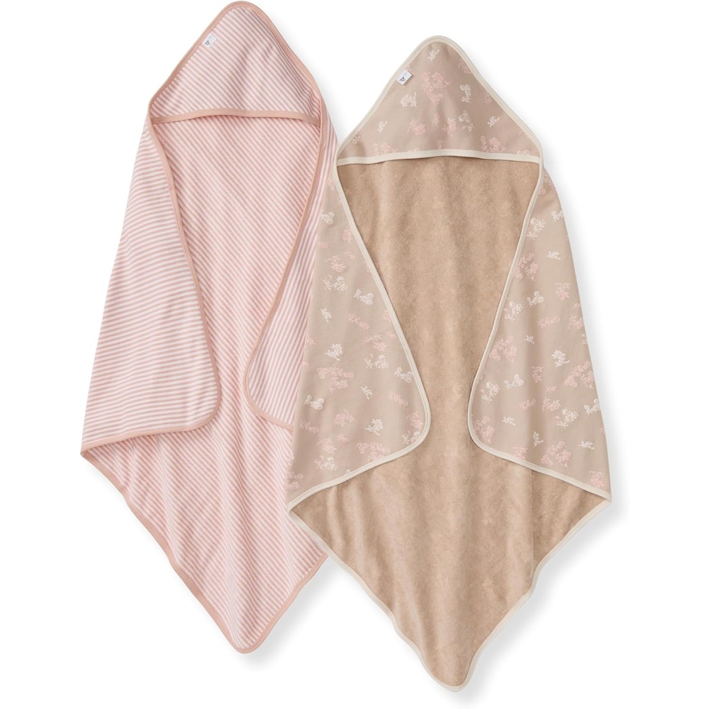image:imageBurts Bees Baby Infant Hooded Towels Organic Cotton Unisex Bath Essentials Nursery Towel with Hood Set 29 x 29 in 2PackWhimsical Floral