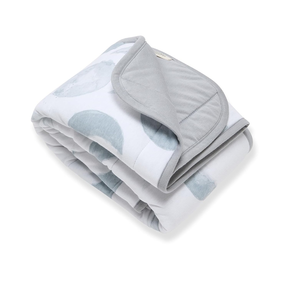 image:imageBurts Bees Baby Infant Reversible Blankets 100 Organic Cotton GOTS Certified ABeeC Prints with Quilting Pattern Soft Nursery Blanket with 100 Polyester Fill for Size 30 x 40 InchCloud Hello Moon