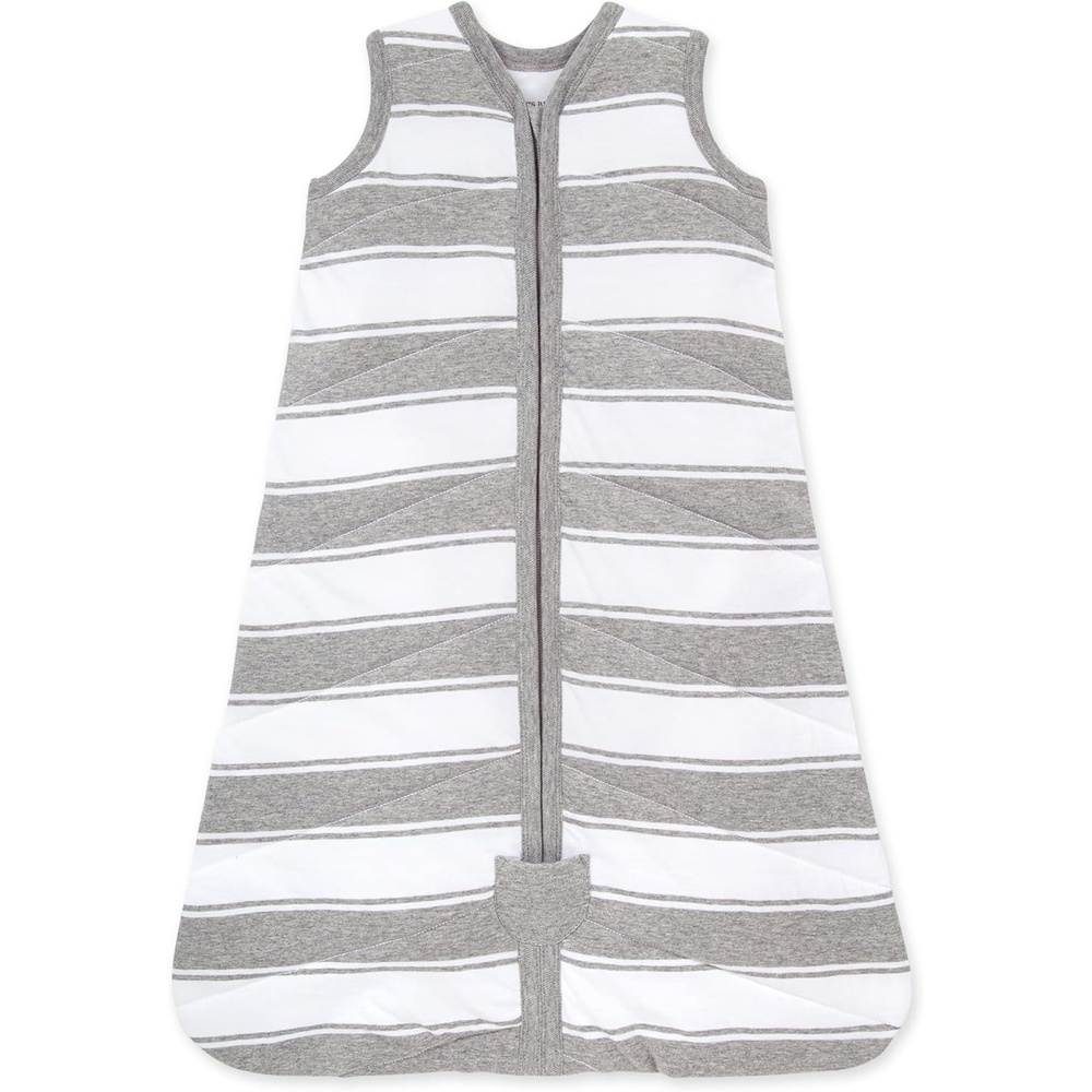 image:imageBurts Bees Baby Infant Wearable Blanket Organic Cotton Unisex Beekeeper  Light Weight 05 TOG or Medium Weight 15 TOGQuilted Grey Rugby