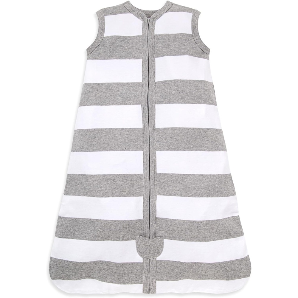 image:imageBurts Bees Baby Infant Wearable Blanket Organic Cotton Unisex Beekeeper  Light Weight 05 TOG or Medium Weight 15 TOGRugby Stripe Heather Grey