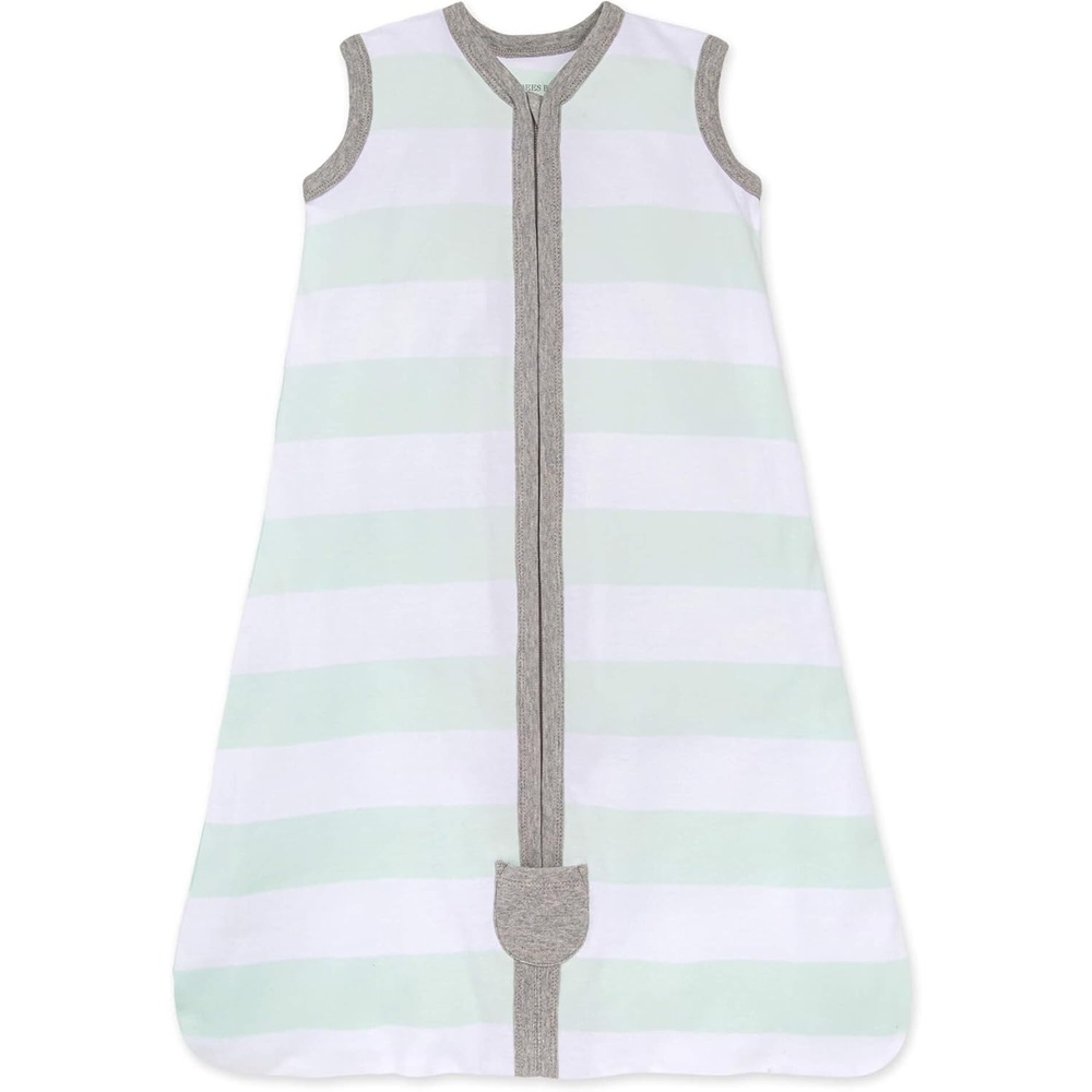image:imageBurts Bees Baby Infant Wearable Blanket Organic Cotton Unisex Beekeeper  Light Weight 05 TOG or Medium Weight 15 TOGSeaglass Stripe