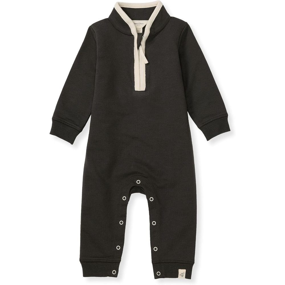 image:imageBurts Bees Baby Jumpsuit 100 Organic Cotton Onepiece Outfit Coverall With HatAsh Quarter Zip
