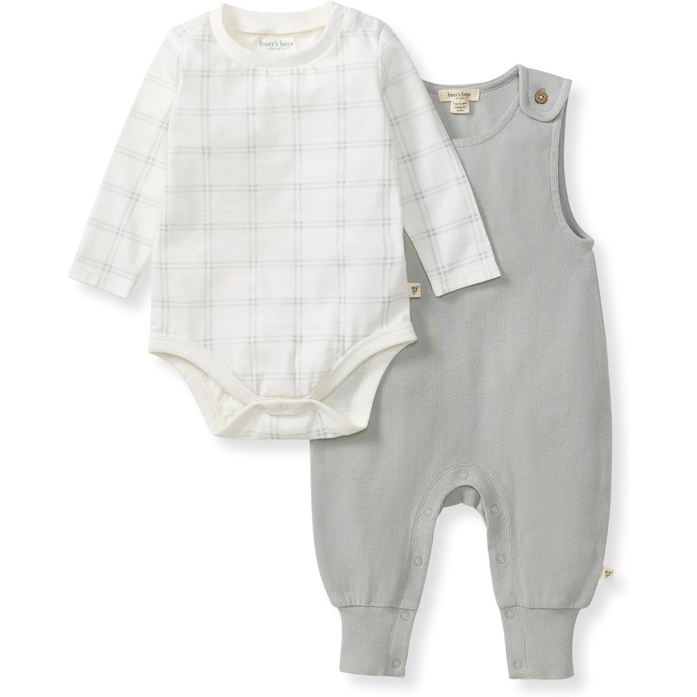 image:imageBurts Bees Baby Jumpsuit 100 Organic Cotton Onepiece Outfit Coverall With HatHazy Plaid