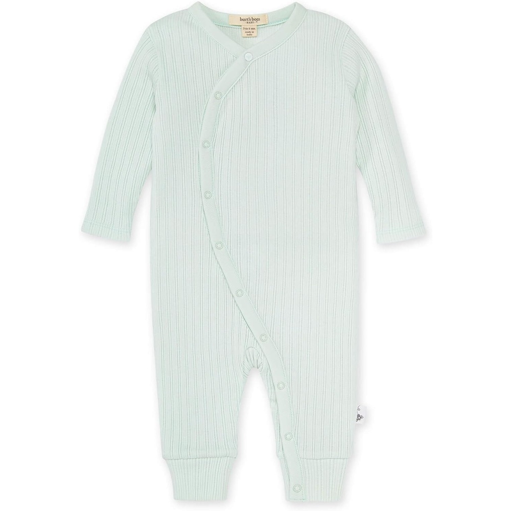 image:imageBurts Bees Baby Jumpsuit 100 Organic Cotton Onepiece Outfit Coverall With HatMint Sweet Rib Wrap