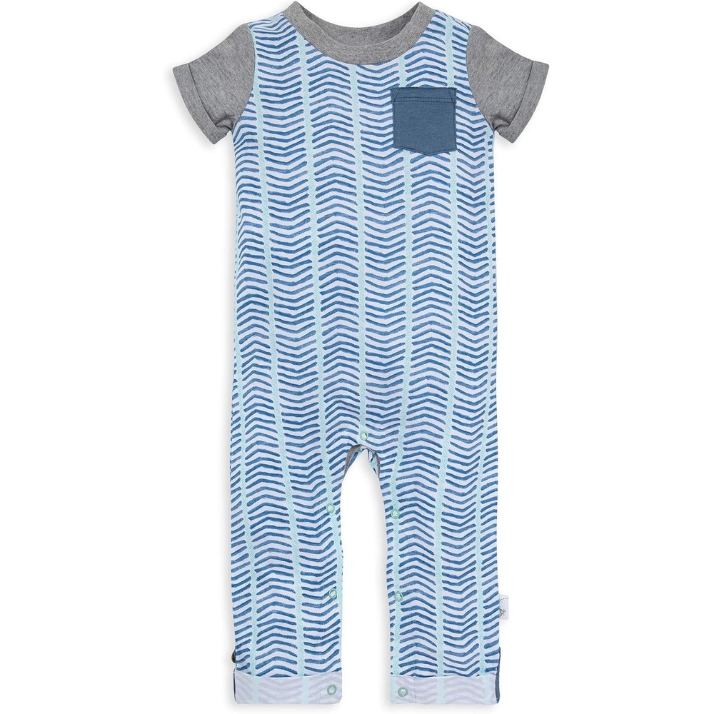 image:imageBurts Bees Baby Jumpsuit 100 Organic Cotton Onepiece Outfit Coverall With HatWatercolor Chevron