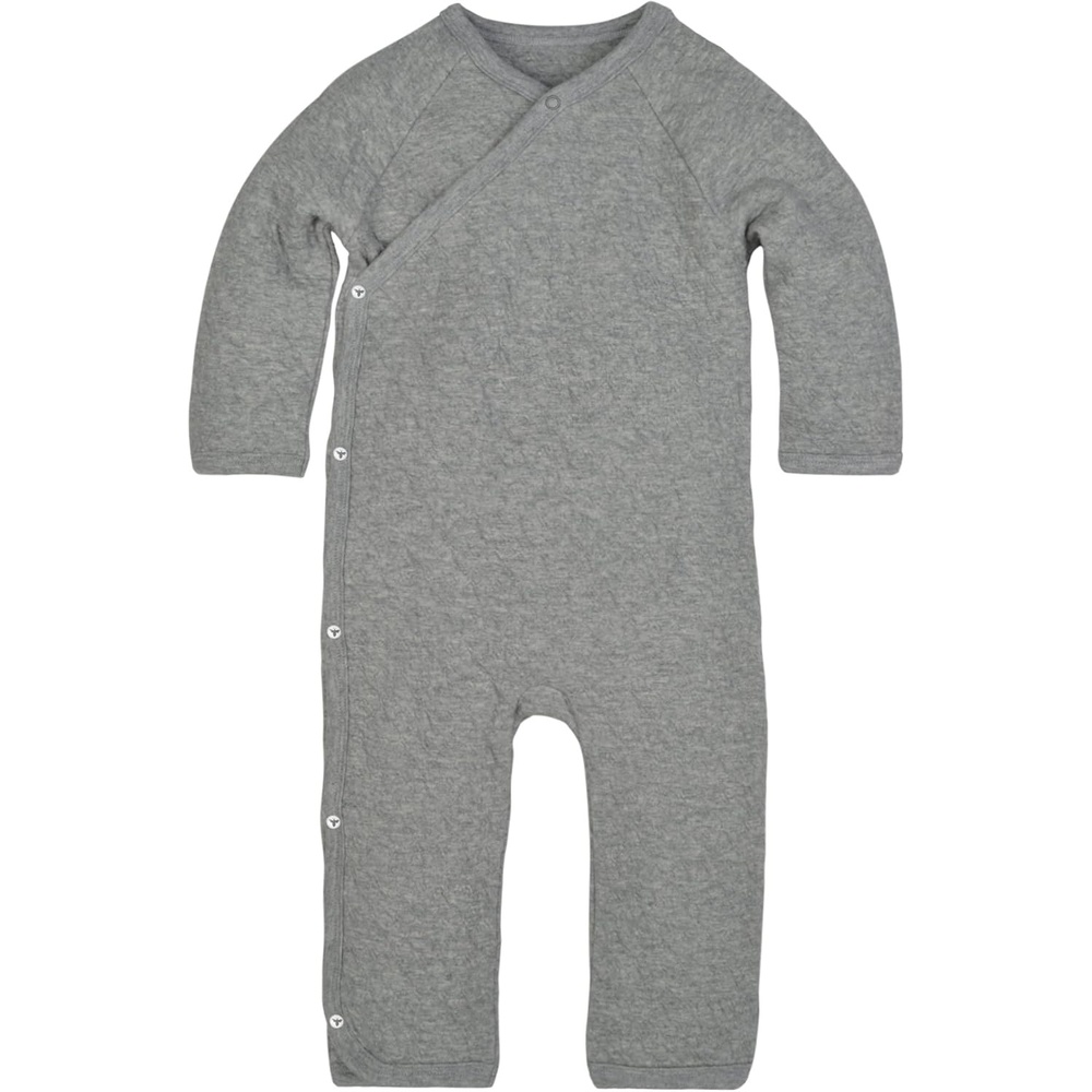 image:imageBurts Bees Baby Long Sleeve Quilted WrapFront Jumpsuit 100 Organic Cotton OnePiece Outfit CoverallQuilted Heather Grey
