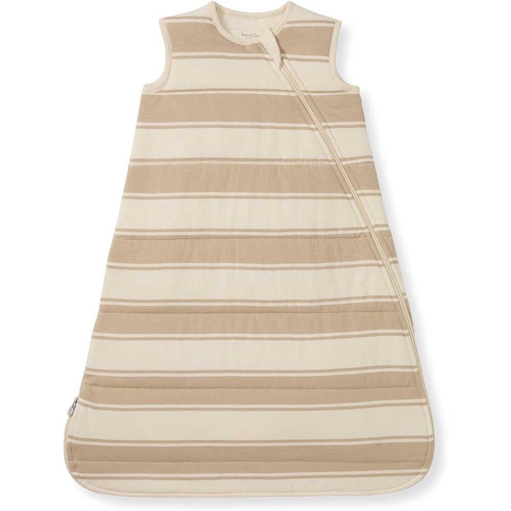 image:imageBurts Bees Baby Organic Beekeeper Infant Wearable Blanket Unisex Swaddle Lightweight 05 TOG or Medium Weight 15 TOGQuilted Oat Rugby Stripe