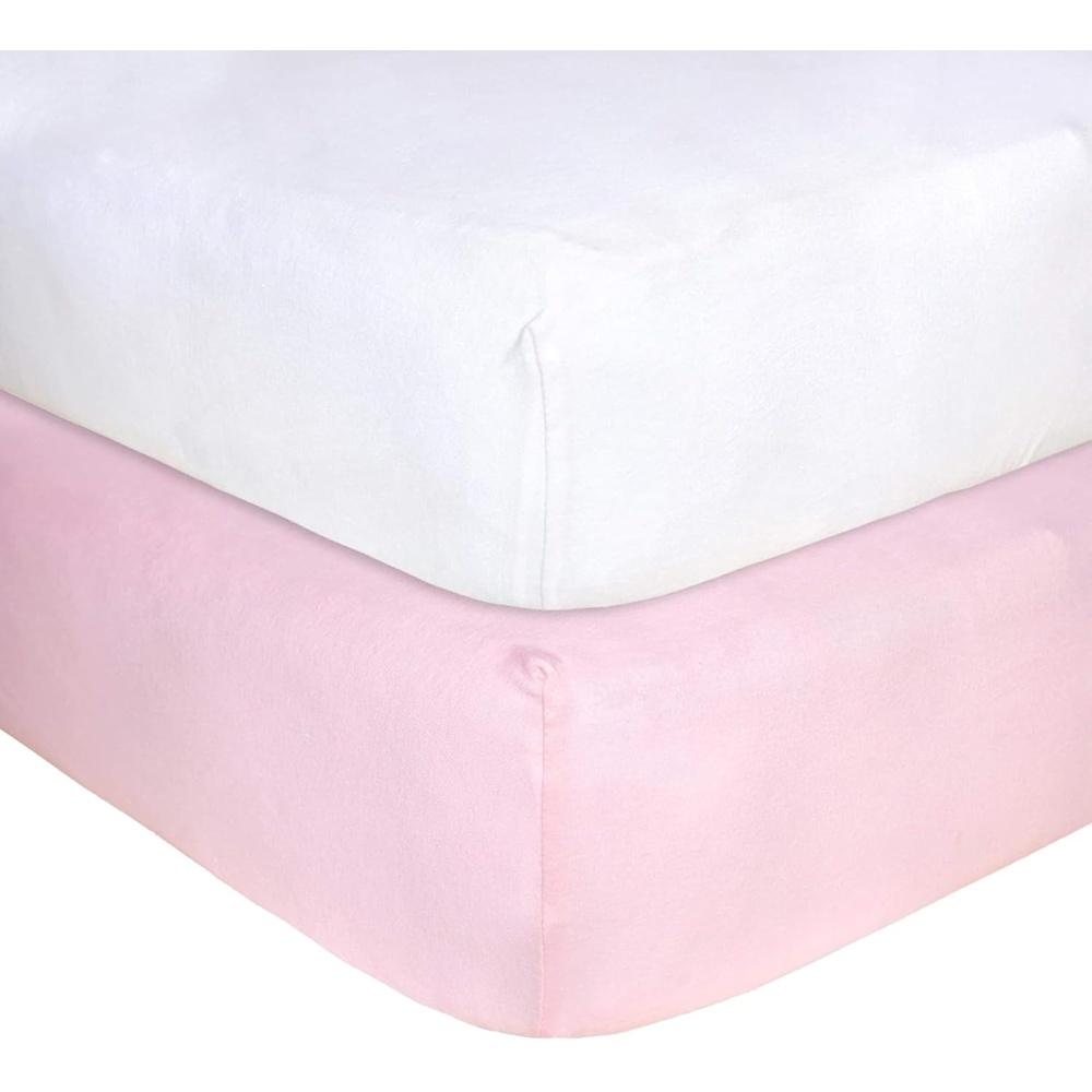 image:imageBurts Bees Baby Organic Cotton Fitted Crib Sheet Breathable Baby Bedding Infant and Toddler Bed Sheet for Boys and GirlsBlossomWhite 2pk
