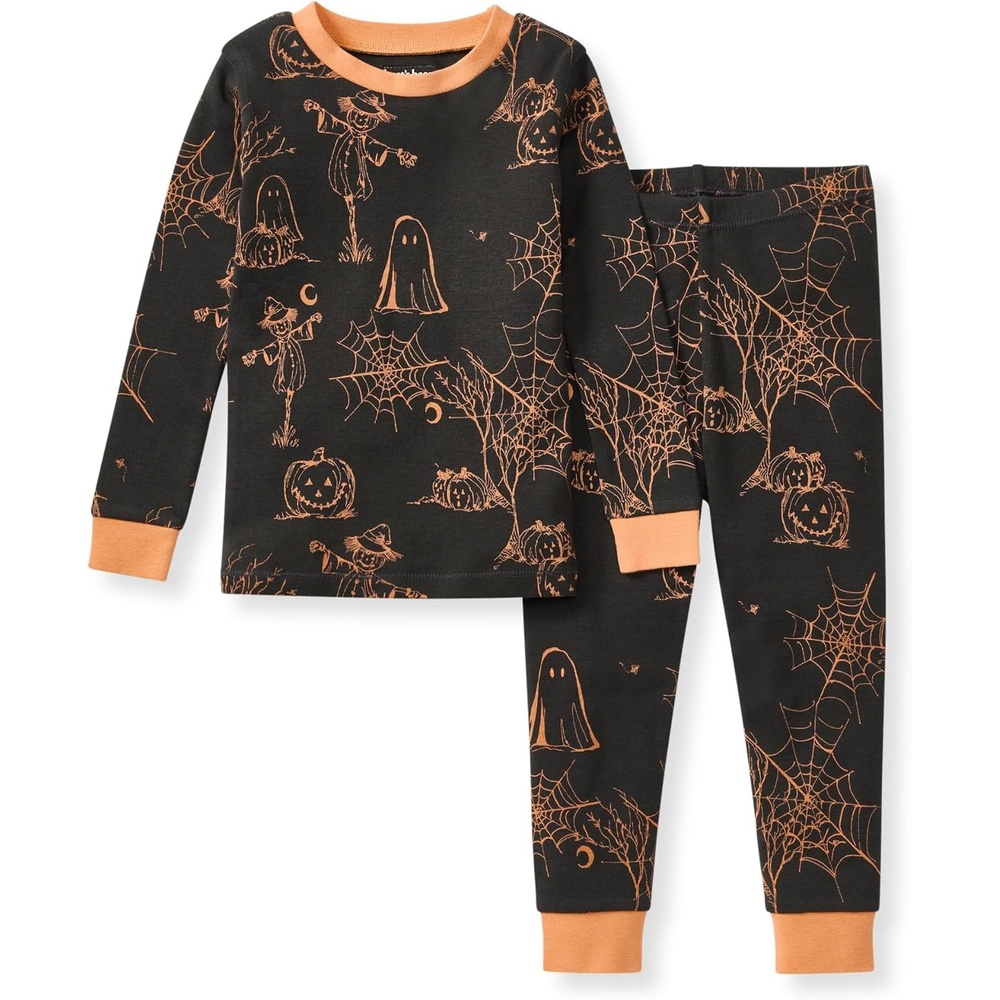 image:imageBurts Bees Baby Organic Cotton Pajamas for Boys 100 Cotton Pajama Set for Toddlers and Kids Soft and Stretchable FabricHaunty Halloween