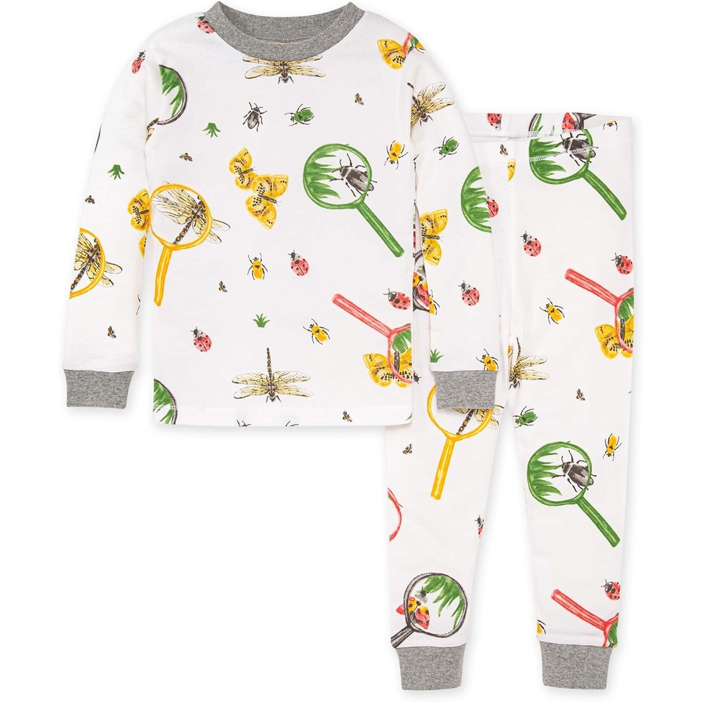 image:imageBurts Bees Baby Organic Cotton Pajamas for Boys 100 Cotton Pajama Set for Toddlers and Kids Soft and Stretchable FabricNature Magnified