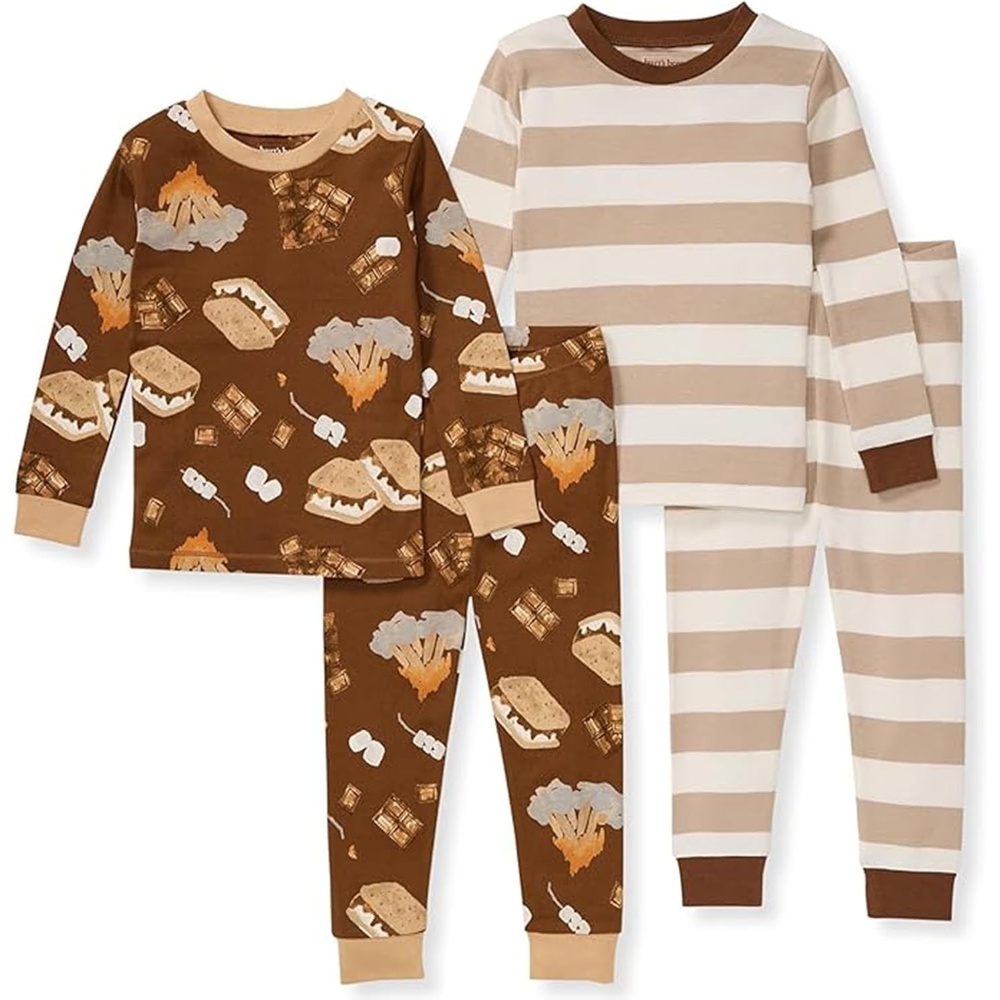 image:imageBurts Bees Baby Organic Cotton Pajamas for Boys 100 Cotton Pajama Set for Toddlers and Kids Soft and Stretchable FabricSmores Please