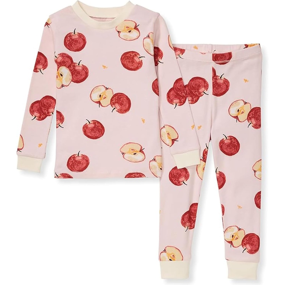 image:imageBurts Bees Baby Organic Cotton Pajamas for Girls 100 Cotton Pajama Set for Toddlers and Kids Soft and Stretchable FabricApple Orchard