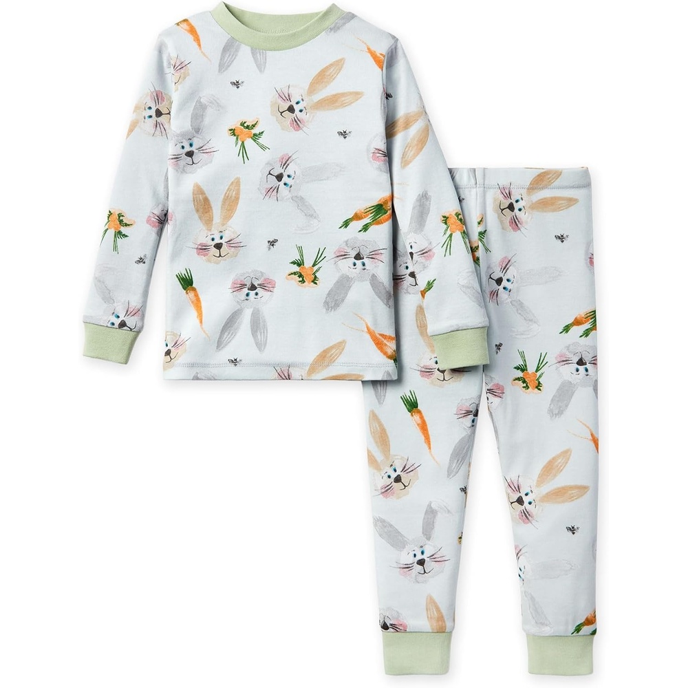 image:imageBurts Bees Baby Organic Cotton Pajamas for Girls 100 Cotton Pajama Set for Toddlers and Kids Soft and Stretchable FabricBeing a Bunny