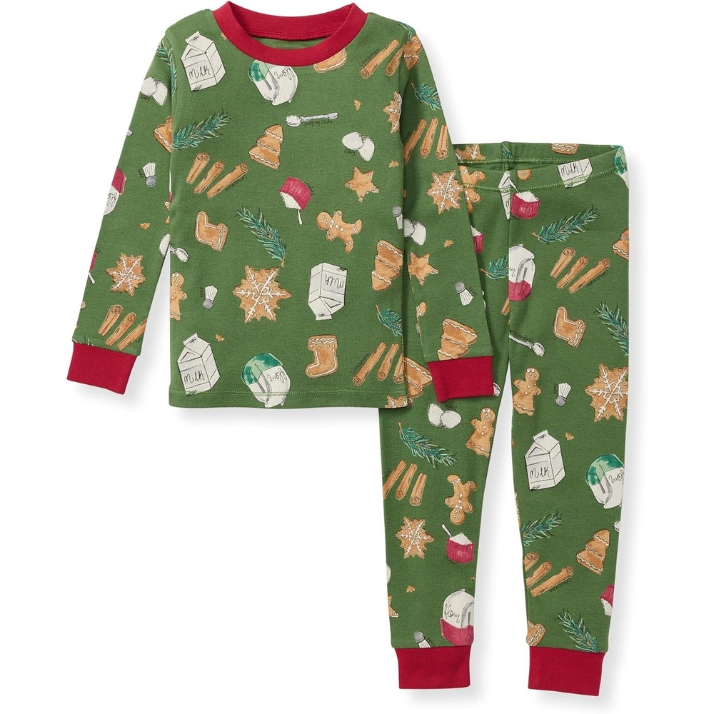 image:imageBurts Bees Baby Organic Cotton Pajamas for Girls 100 Cotton Pajama Set for Toddlers and Kids Soft and Stretchable FabricHoliday Cookies