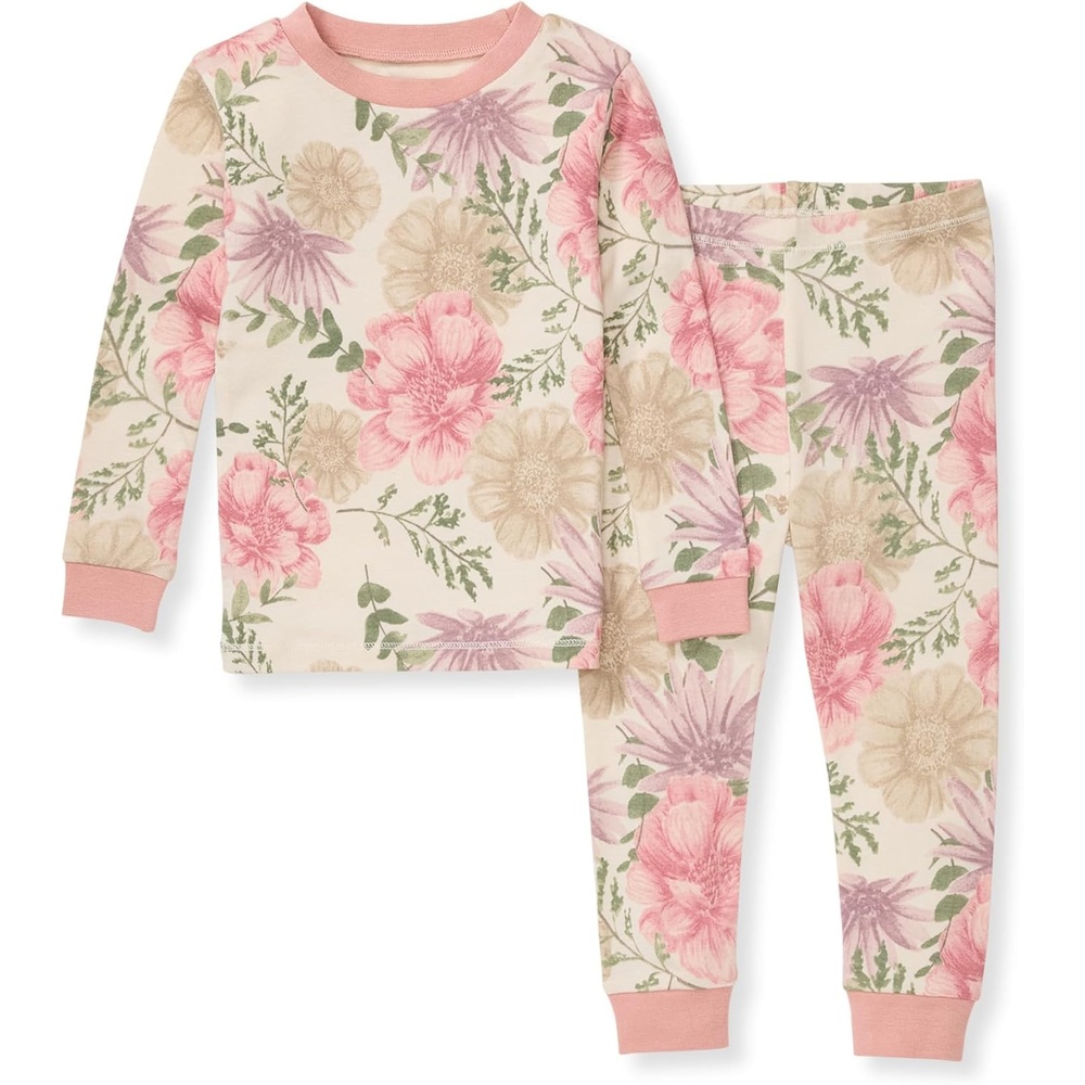 image:imageBurts Bees Baby Organic Cotton Pajamas for Girls 100 Cotton Pajama Set for Toddlers and Kids Soft and Stretchable FabricMountain Floral