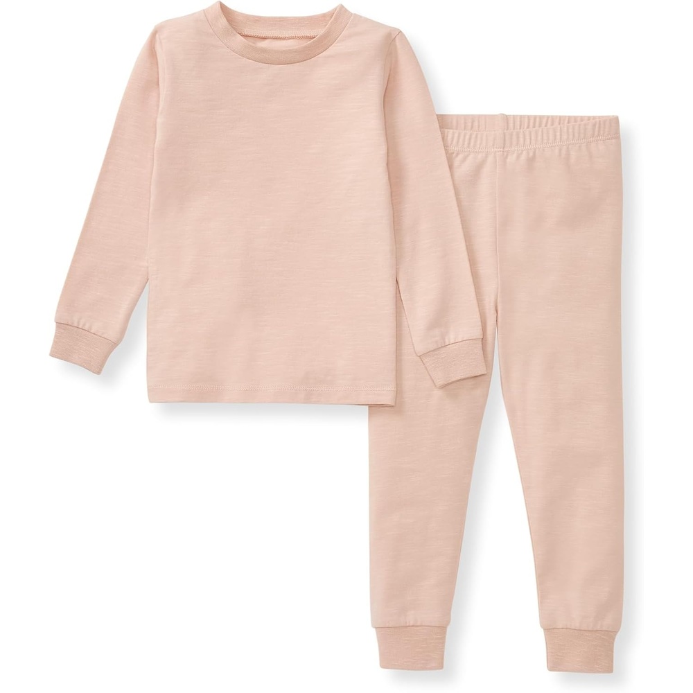 image:imageBurts Bees Baby Unisex Baby Honeysoft Pajamas Tee and Pant 2Piece PJ Set Soft Organic Cotton amp Lyocell BlendApple Jersey Slub