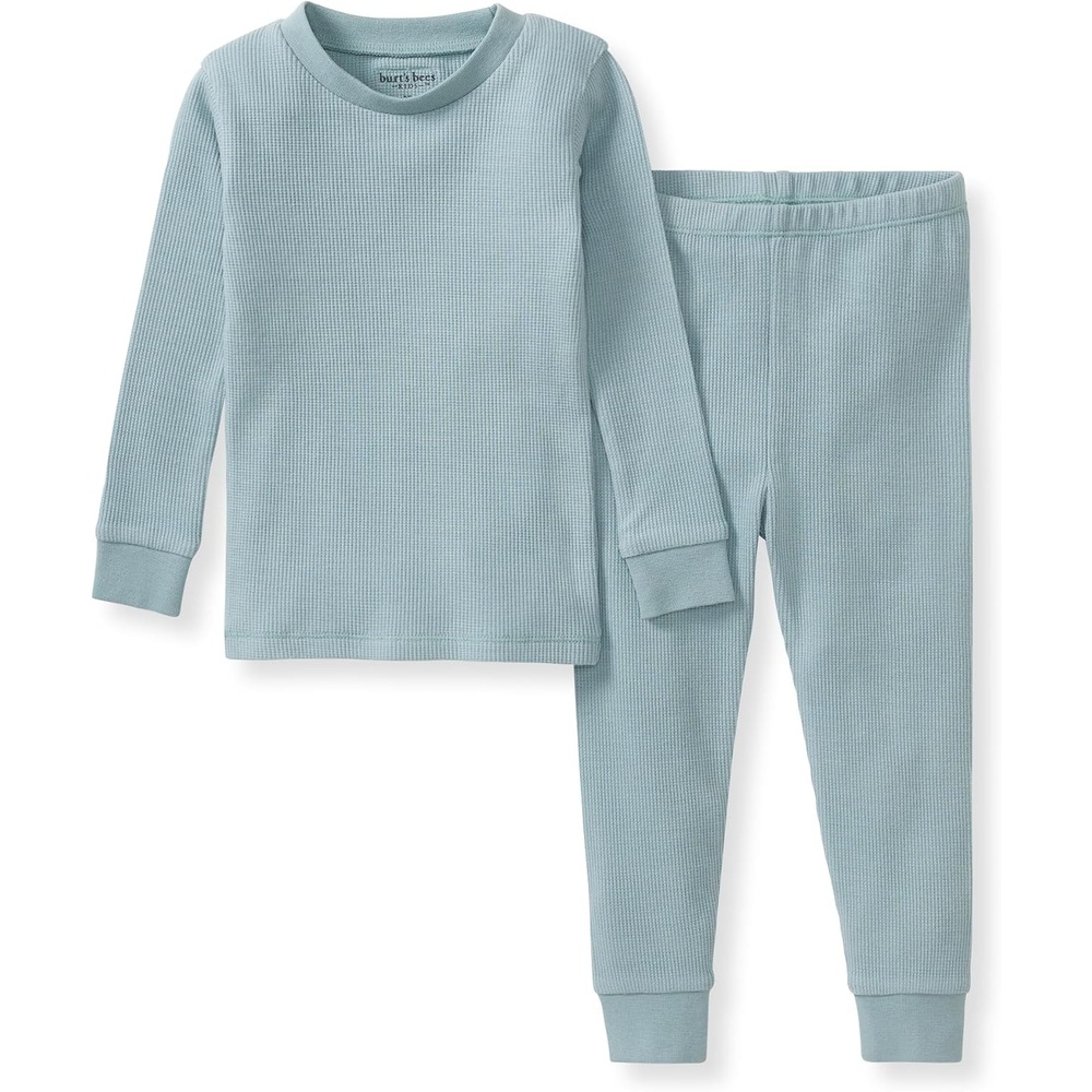 image:imageBurts Bees Baby Unisex Baby Honeysoft Pajamas Tee and Pant 2Piece PJ Set Soft Organic Cotton amp Lyocell BlendMountain Blue Thermal