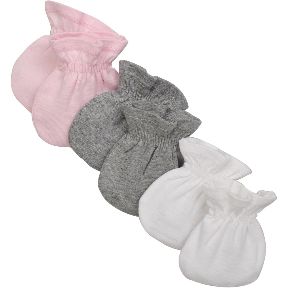 image:imageBurts Bees Baby Unisex Baby Mittens 100 Organic Cotton 3Pack Solid Color Infant Scratch Protection MittsBlossom