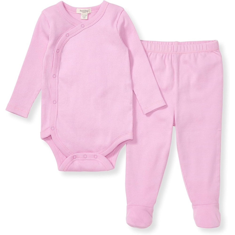 image:imageBurts Bees Baby Unisex Bodysuit and Pant Set 100 Organic CottonCrocus