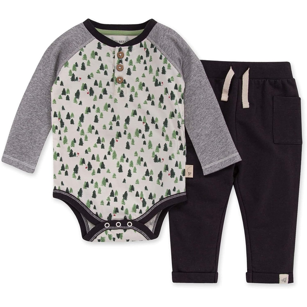 image:imageBurts Bees Baby Unisex Bodysuit and Pant Set 100 Organic CottonGrowing Pines