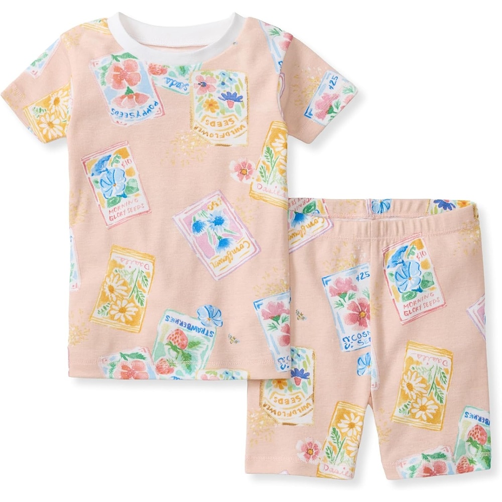 image:imageBurts Bees Baby Unisex Cotton Pajamas 2Piece Short Sleeve Tee amp ShortsFlower Seeds