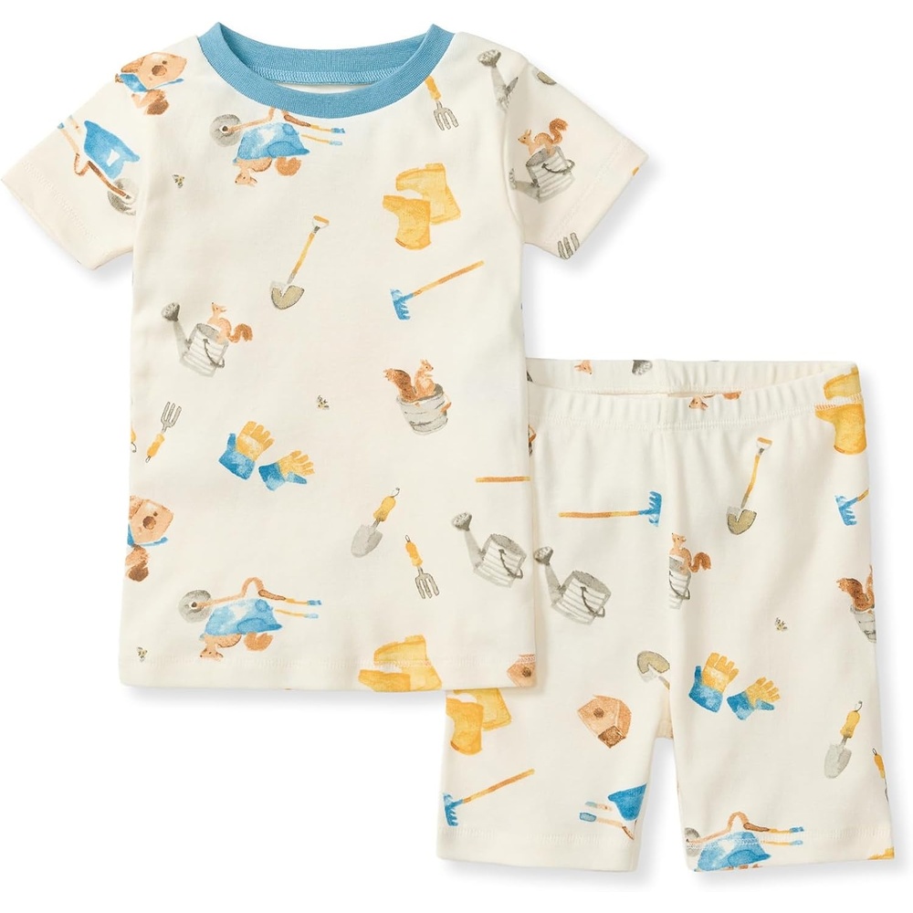image:imageBurts Bees Baby Unisex Cotton Pajamas 2Piece Short Sleeve Tee amp ShortsGarden Chores