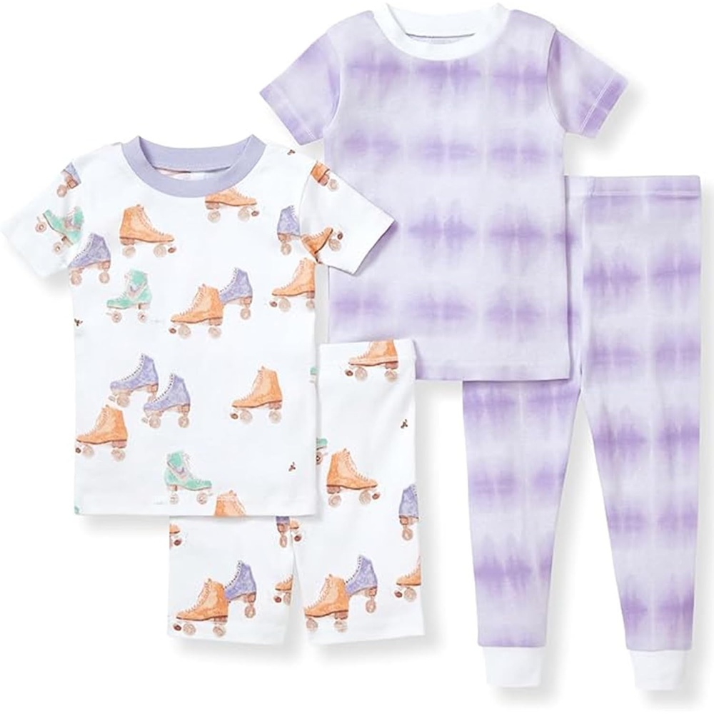 image:imageBurts Bees Baby Unisex Cotton Pajamas 2Piece Short Sleeve Tee amp ShortsRoller Baby