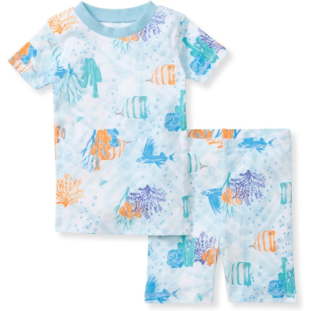 image:imageBurts Bees Baby Unisex Cotton Pajamas 2Piece Short Sleeve Tee amp ShortsUnder the Sea