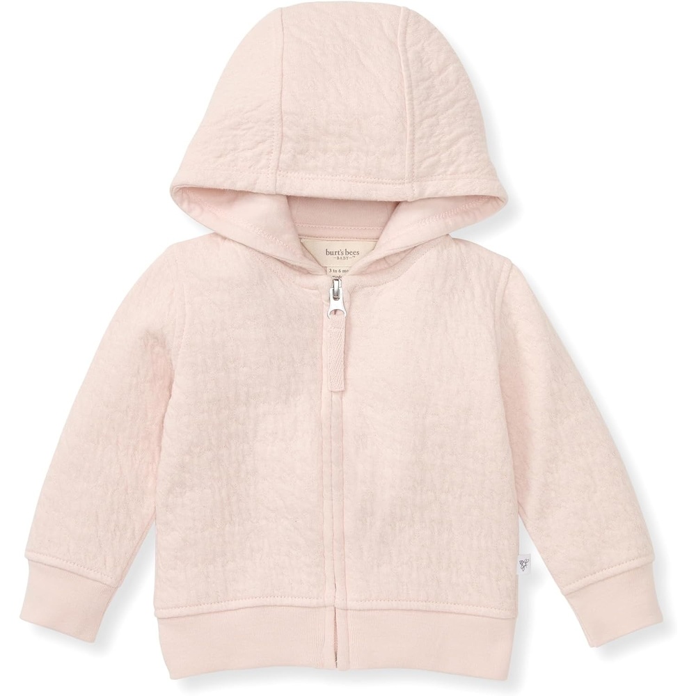 image:imageBurts Bees Baby Unisex Jacket Lightweight Zipup Sweatshirt Hooded Coat or Vest Organic CottonPink Quilted Bee