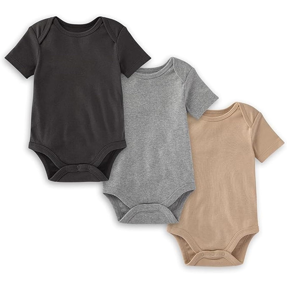 image:imageBurts Bees Baby Unisex Short Sleeve Organic Cotton Bodysuits 3PackAsh