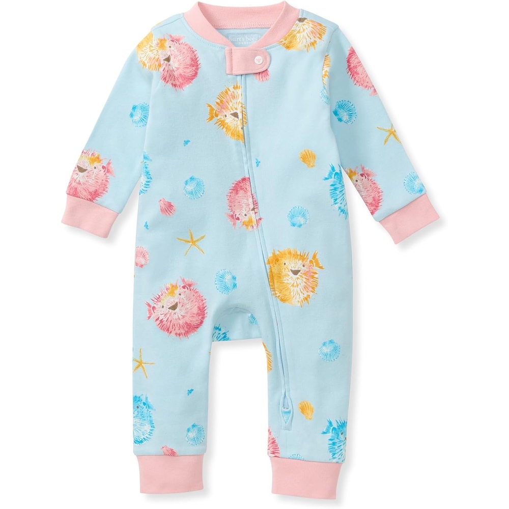 image:imageBurts Bees Baby Unisex Sleep and Play Pajama Footless OnePiece Zipper PJ 100 Organic Cotton Loose Fit Footie PajamasPuffer Fish