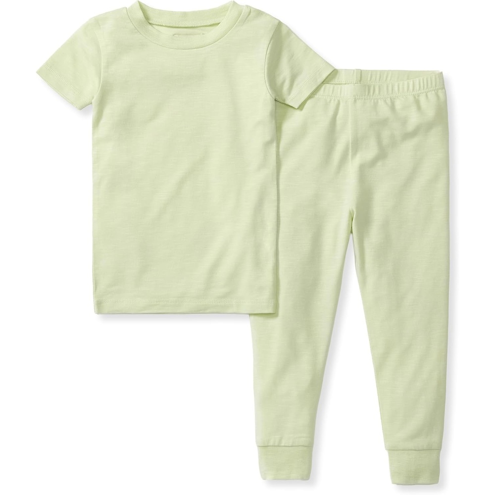 image:imageBurts Bees Baby UnisexBaby Honeysoft Lyocell Pajamas  Tee and Pant 2piece PJ Set Snug Fit PJs Sizes 12M12YSea Green