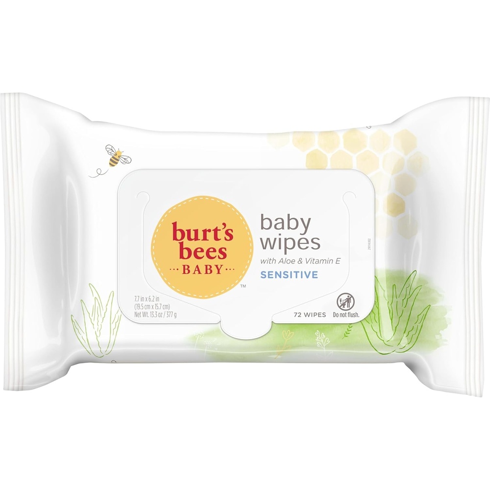 image:imageBurts Bees Baby Wipes Unscented Natural for Sensitive Skin with Aloe and Vitamin E  72 Baby Wipes  10 PackUnscented