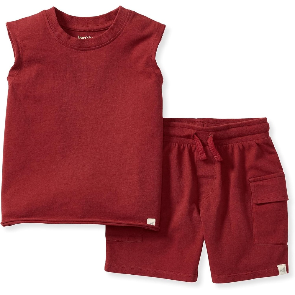 image:imageBurts Bees Baby babyboys Shirt and Pant Set Long Sleeve Top amp Bottom Outfit Bundle 100 Organic CottonBrick Acid Wash