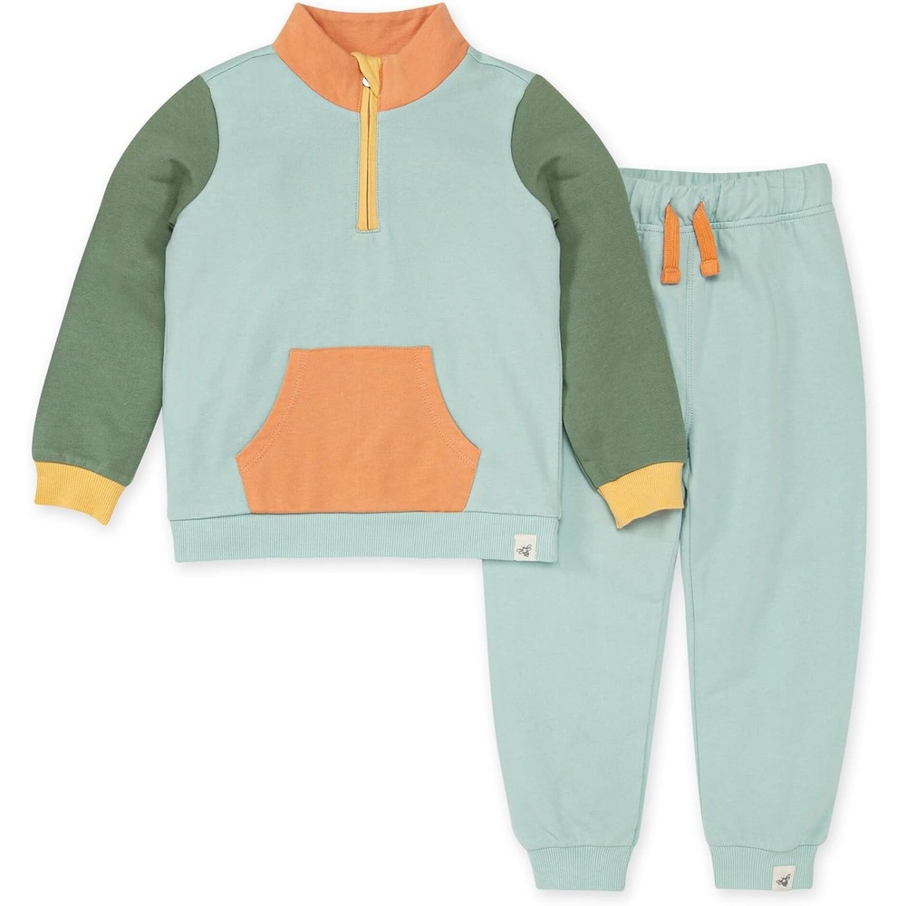 image:imageBurts Bees Baby babyboys Shirt and Pant Set Long Sleeve Top amp Bottom Outfit Bundle 100 Organic CottonColor Blocked
