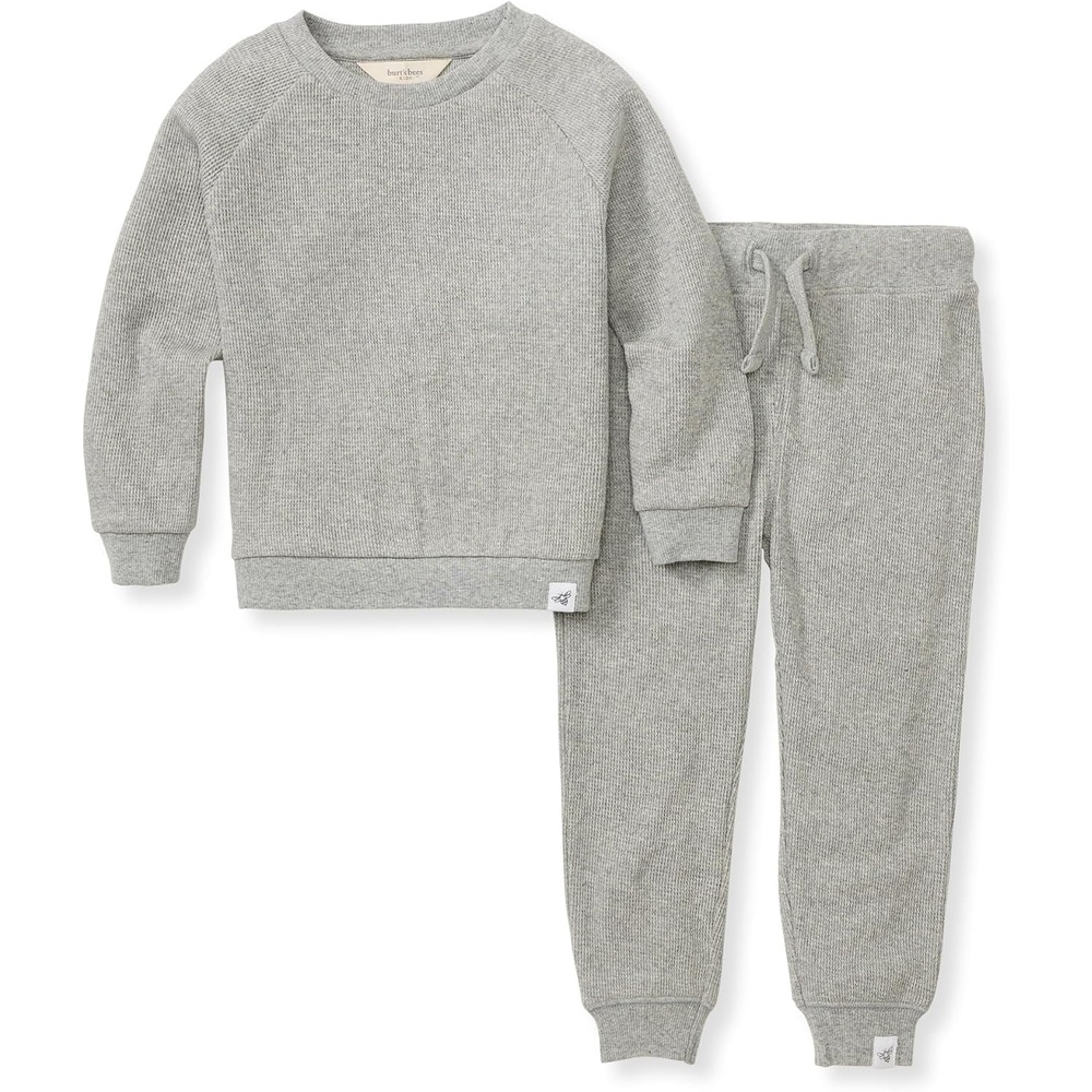 image:imageBurts Bees Baby babyboys Shirt and Pant Set Long Sleeve Top amp Bottom Outfit Bundle 100 Organic CottonHeather Grey Thermal