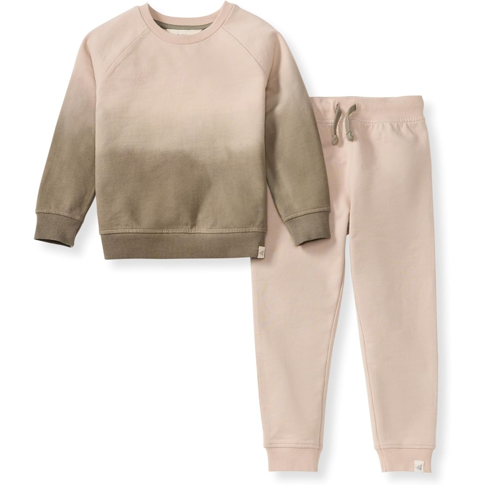 image:imageBurts Bees Baby babyboys Shirt and Pant Set Long Sleeve Top amp Bottom Outfit Bundle 100 Organic CottonSoft Mocha Dip Dye