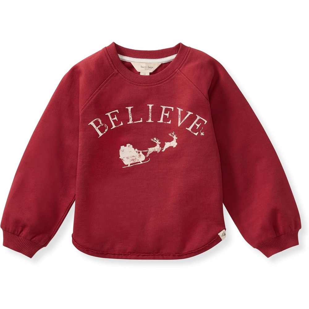 image:imageBurts Bees Baby babygirls Sweatshirt Lightweight Pull Over Sweater Organic Cotton Layering EssentialBelieve Sweatshirt